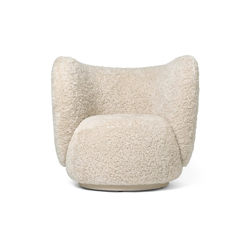 Rico Lounge Chair Swivel Sheepskin-Moonlight