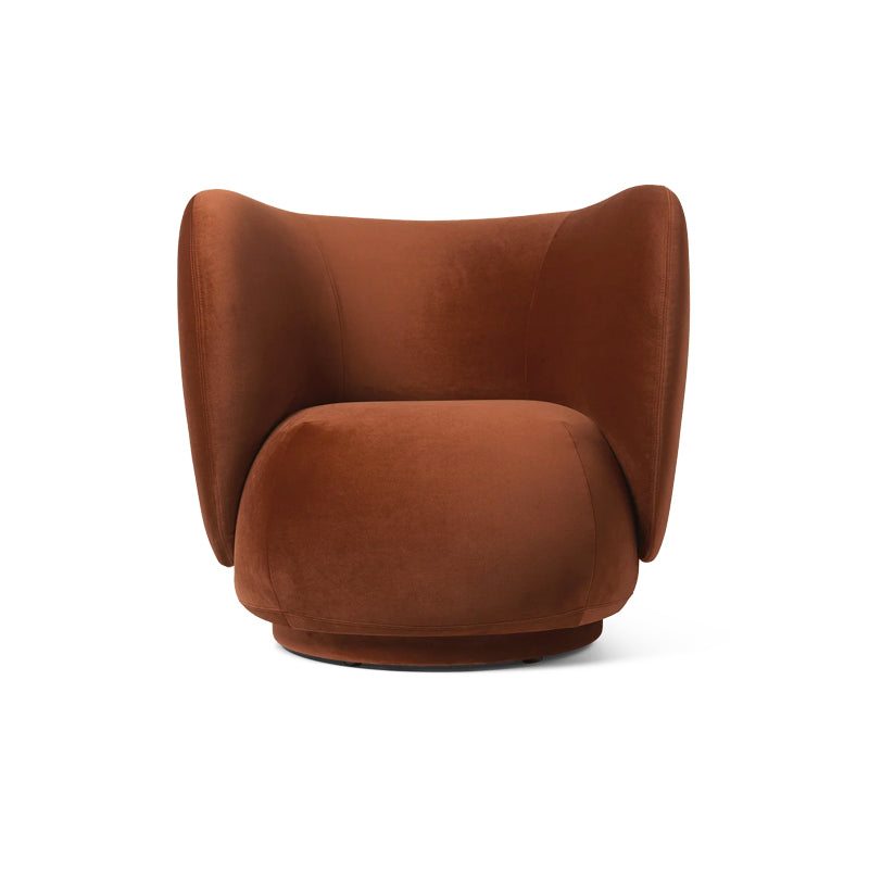 Rico Lounge Chair Swivel Velvet Rust