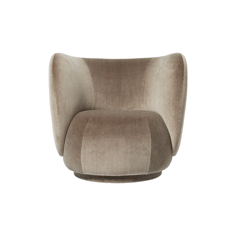 Rico Lounge Chair Swivel Devoré Velvet Flint Grey