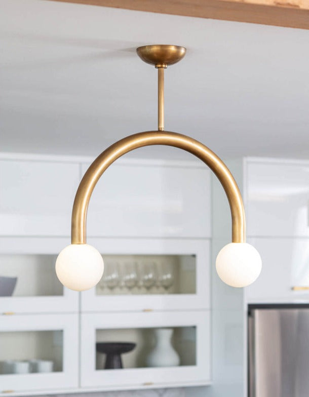 Happy Pendant Small Natural Brass