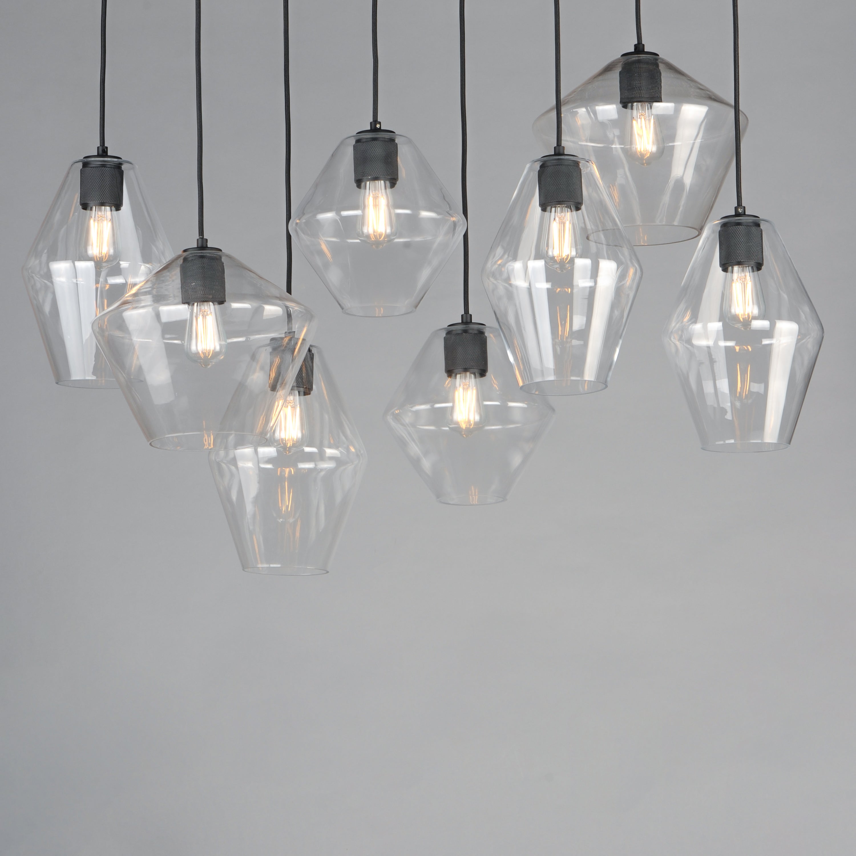 Geode 8 Light Pendant Black