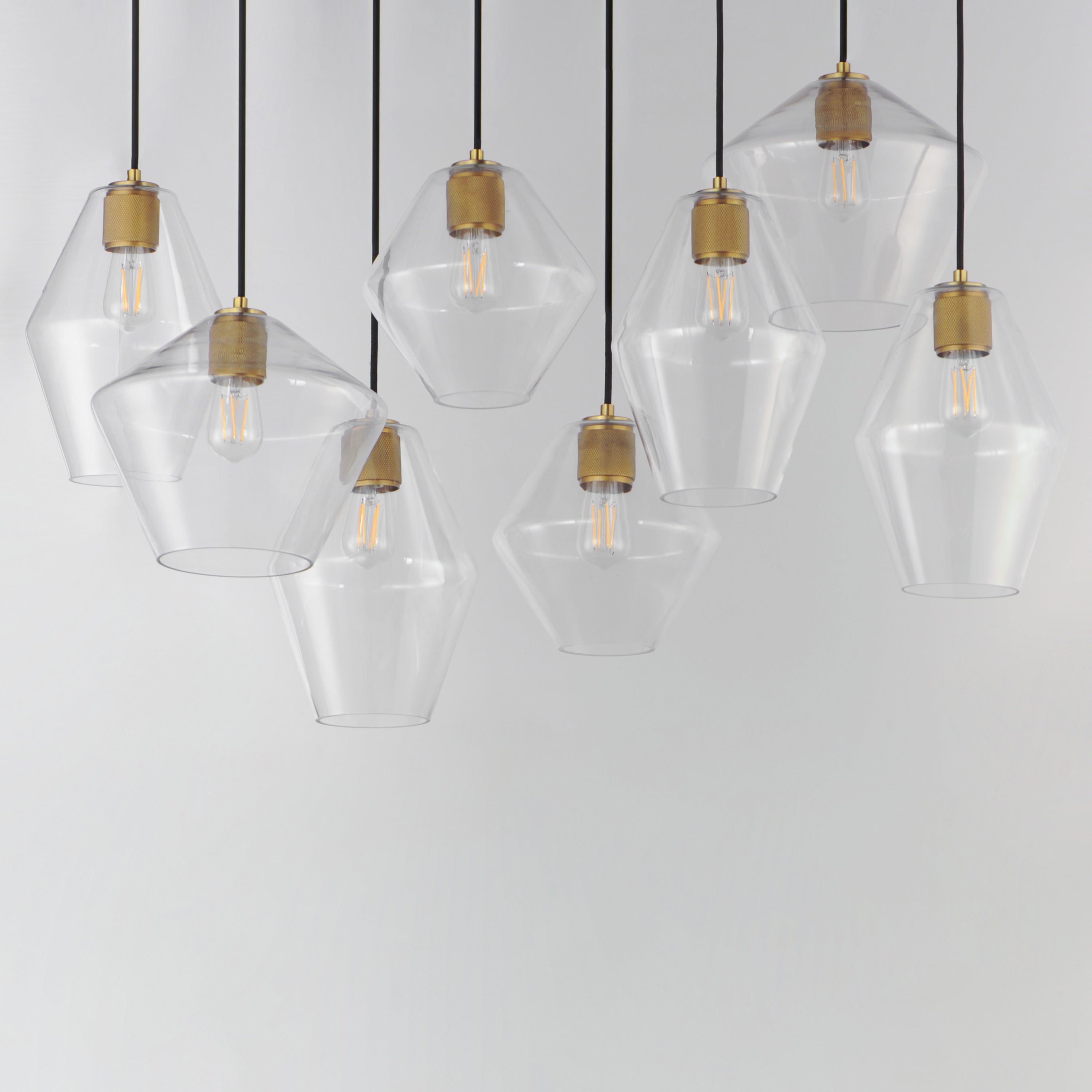 Geode 8 Light Pendant Brass