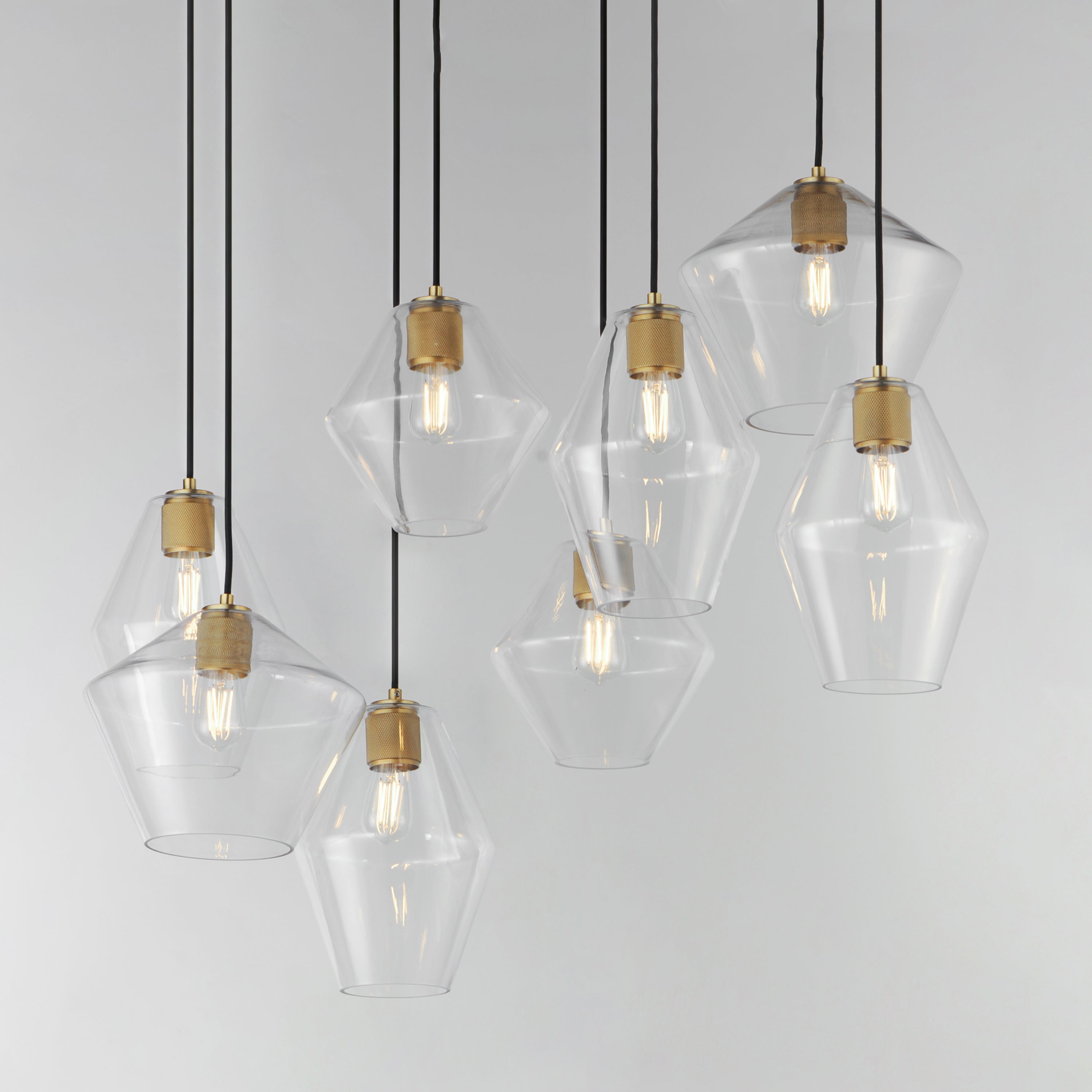 Geode 8 Light Pendant Brass