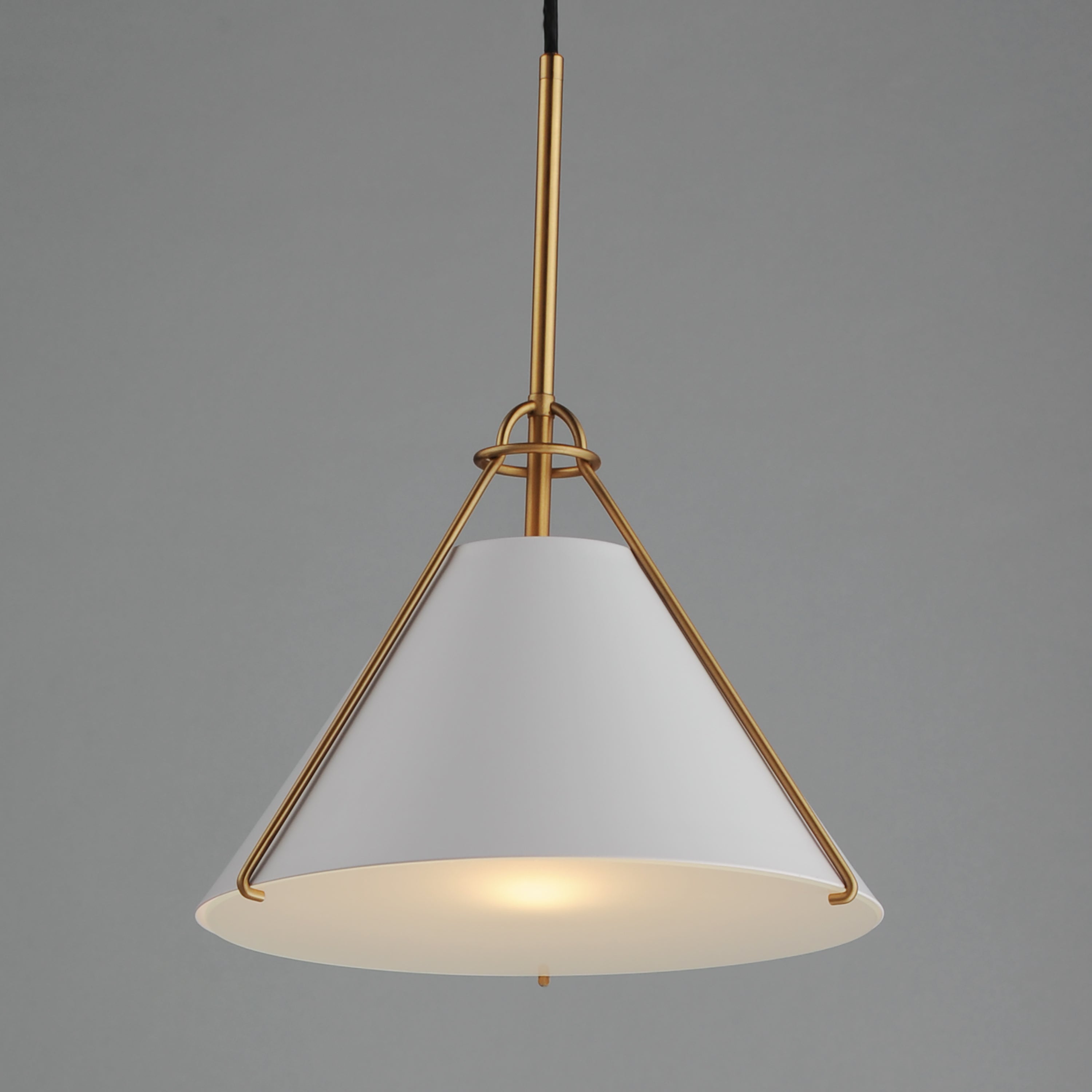 Lucas Single Pendant White/Brass