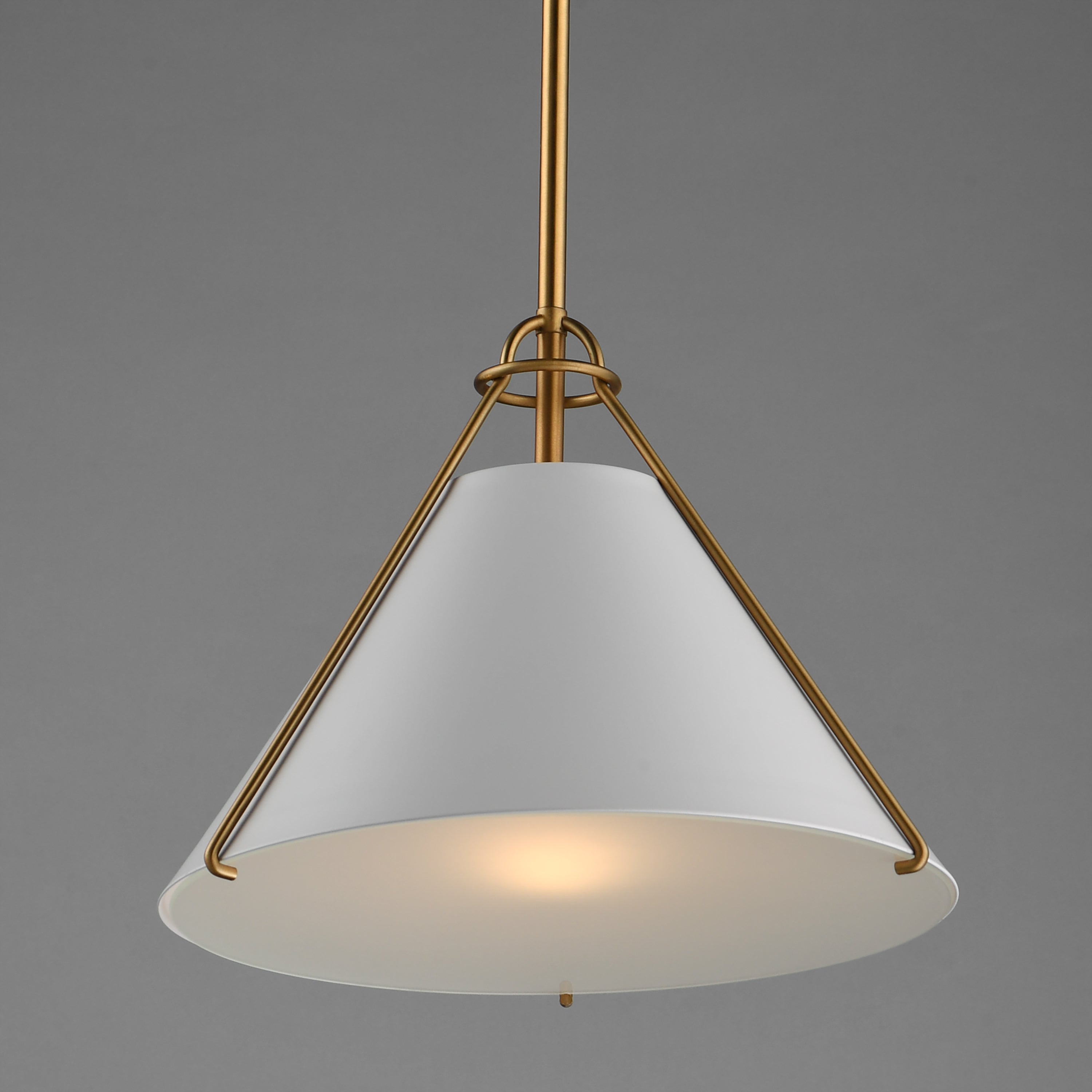 Lucas Single Pendant White/Brass