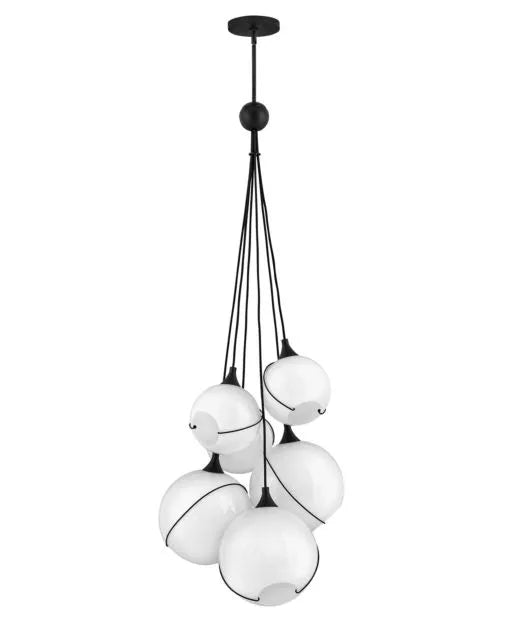 Skye 6 Light Chandelier Black