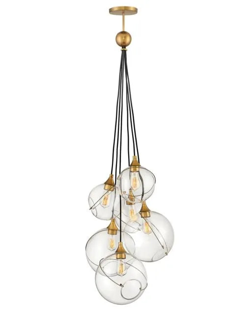 Skye 6 Light Chandelier Brass