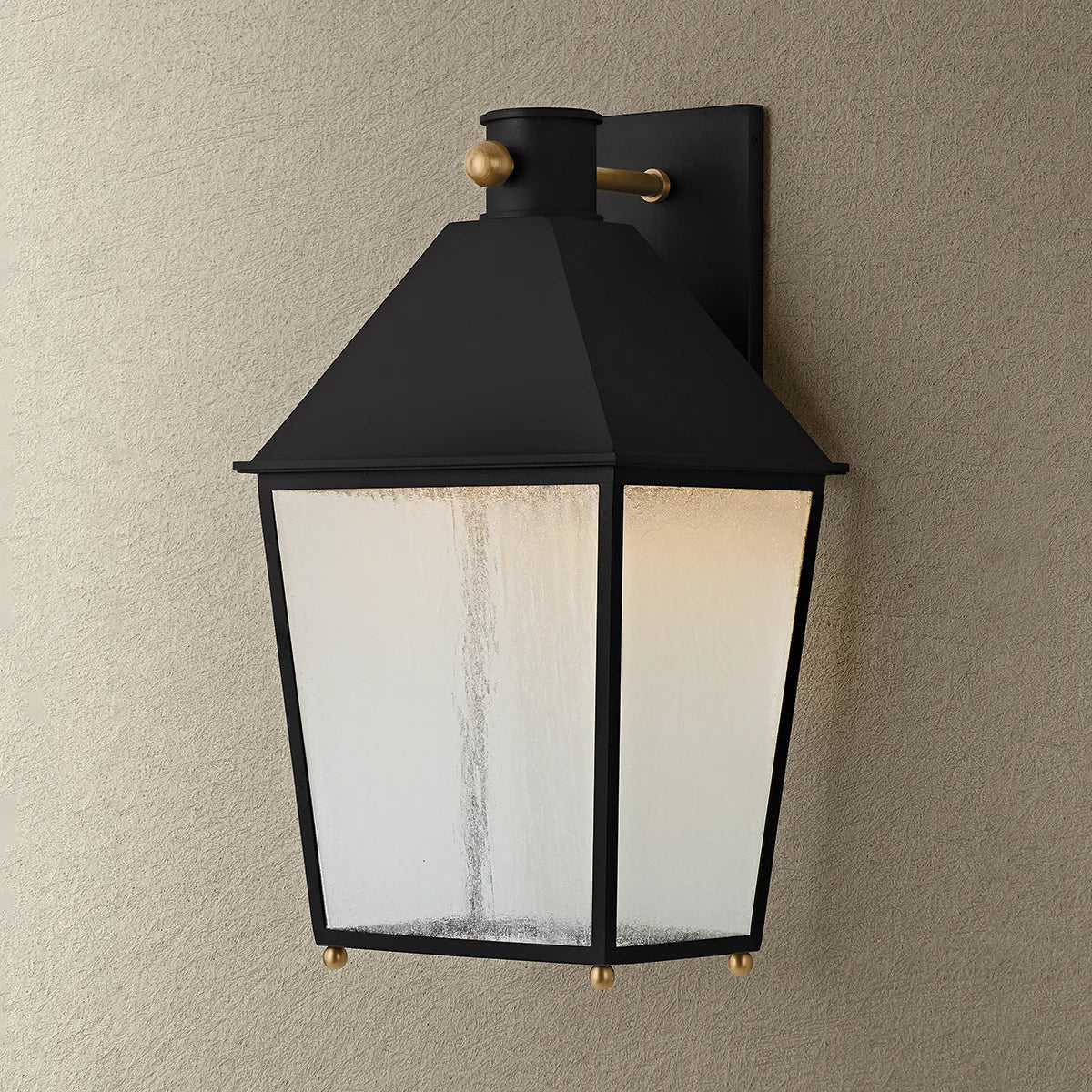 Gladden Lantern Sconce Black Large