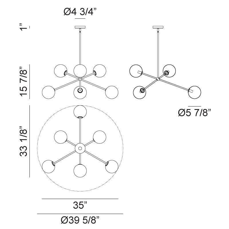 Novo Chandelier Brass