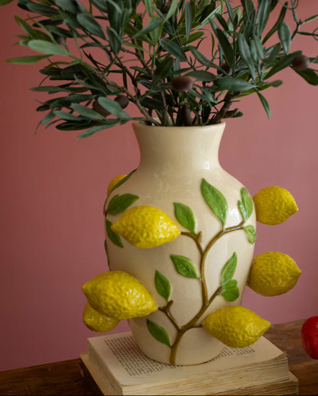 Jarrón De Cerámica Limones