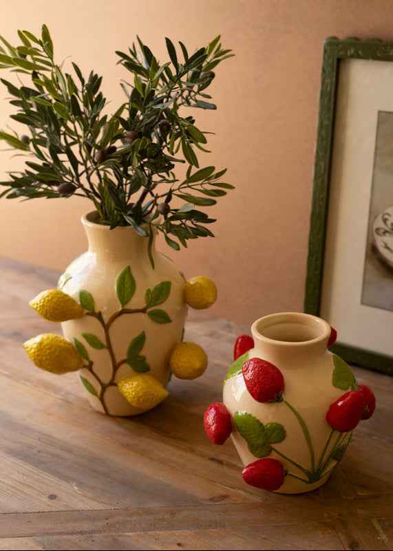 Jarrón De Cerámica Fresas