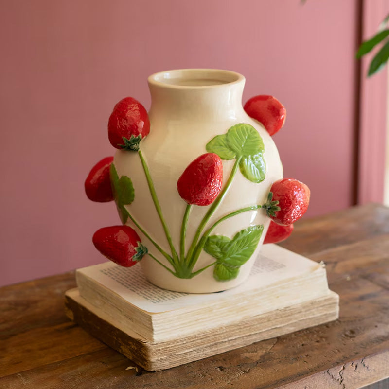 Jarrón De Cerámica Fresas