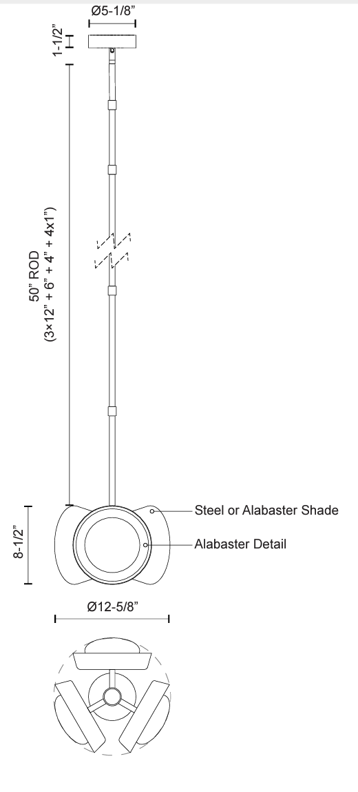 Alonso 3 Light Ch Brass