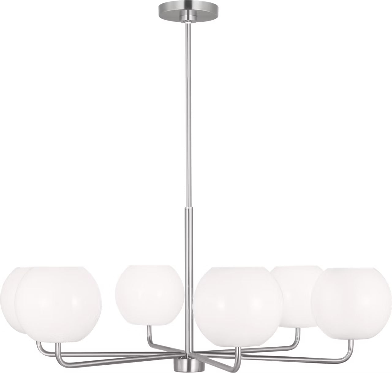 Rory Six Light Chandelier Nickel
