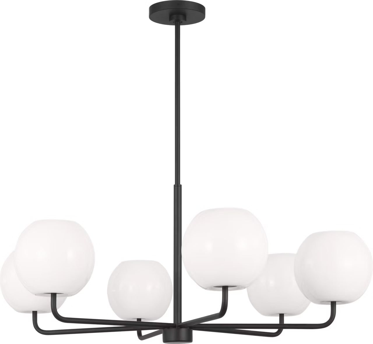 Rory Six Light Chandelier Black