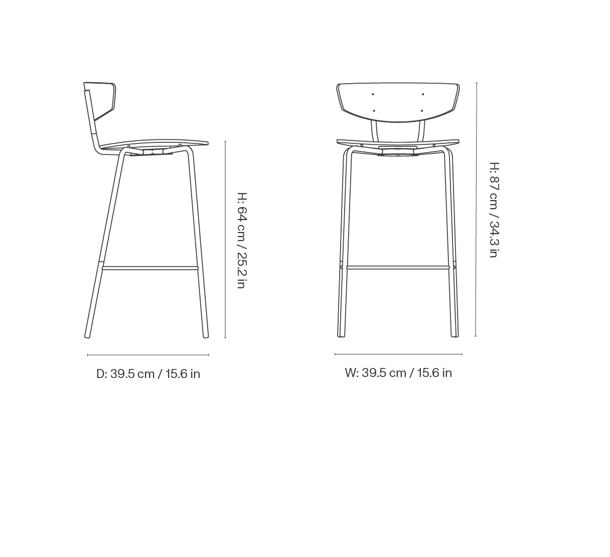 Herman Counter Chair White Oak