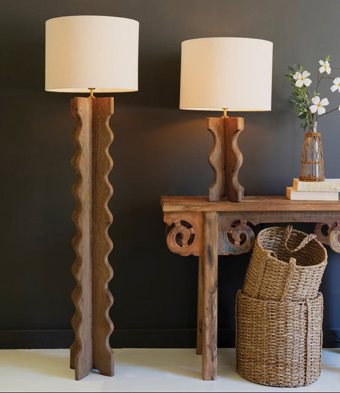 Mango Wood Floor Lamp