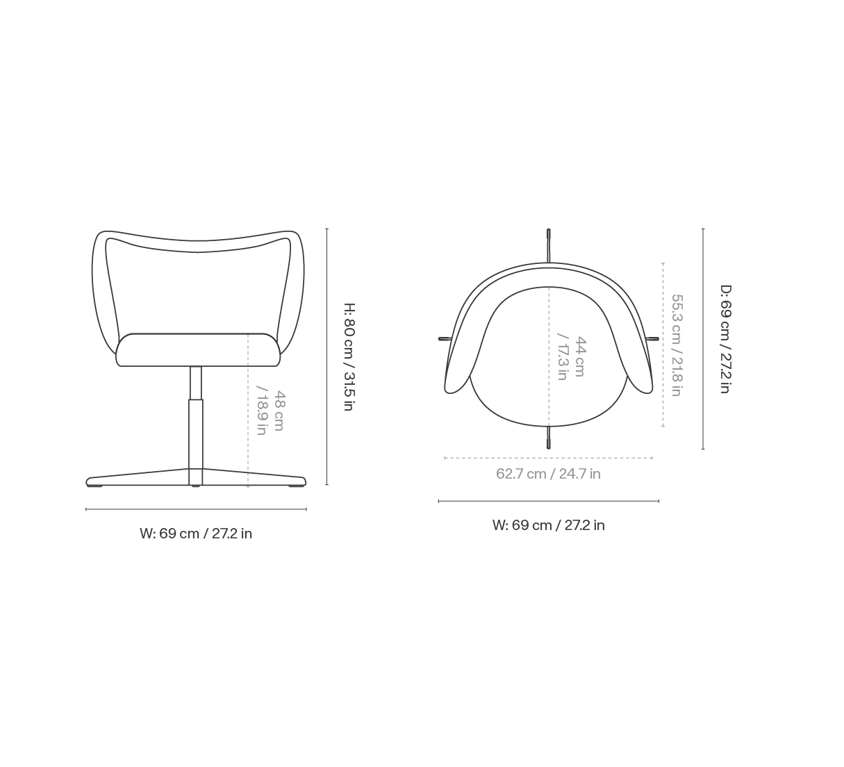 Rico Dining Chair Swivel Tonus Mint