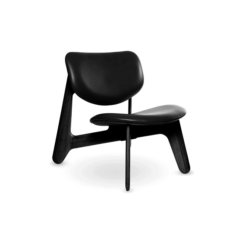 Slab Natural Wood Lounge Chair Black
