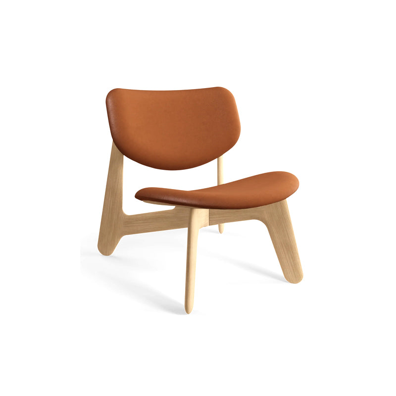 Slab Natural Wood Lounge Chair Cognac