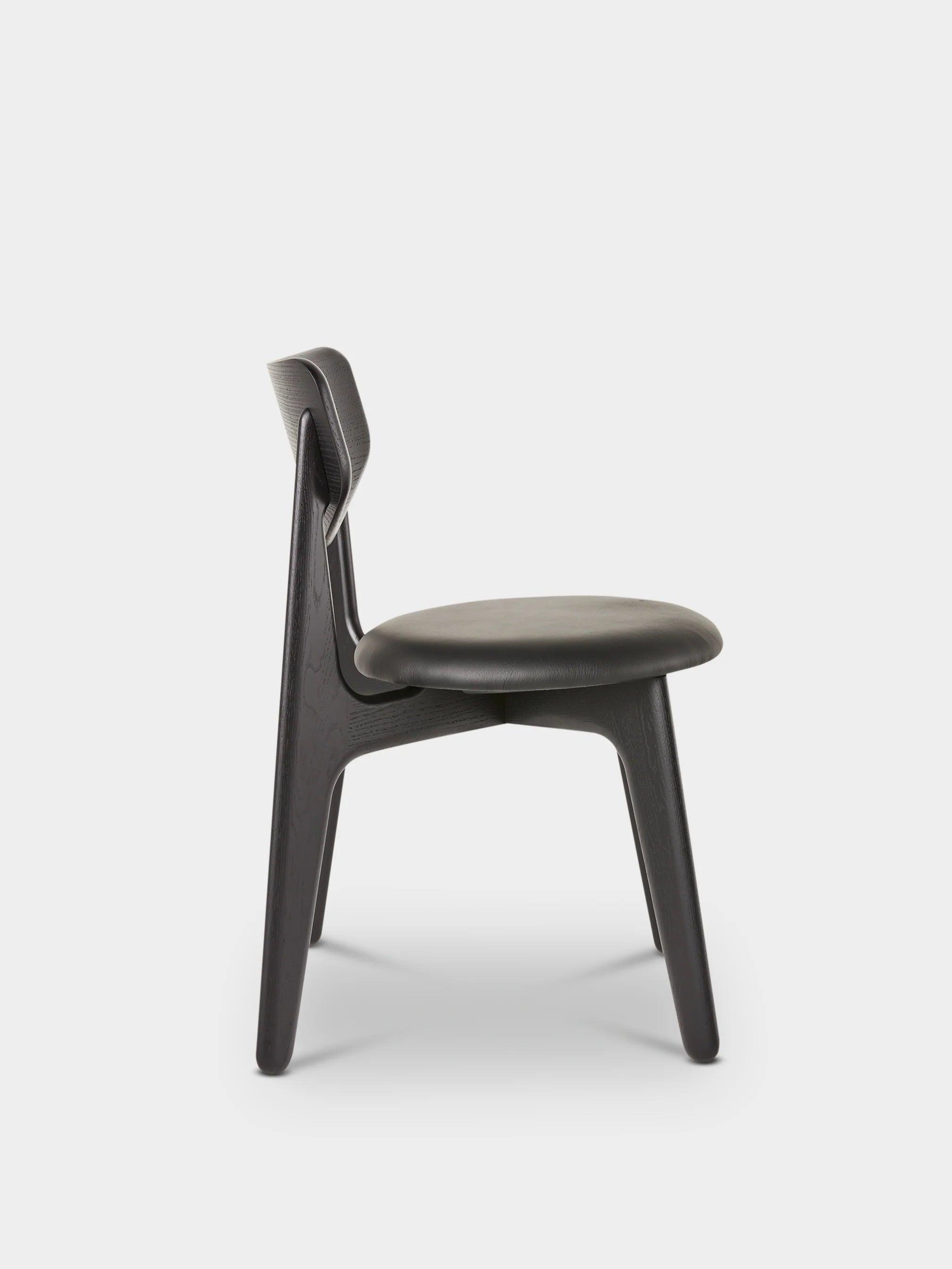 Slab Upholstered Dining Chair Black Oak