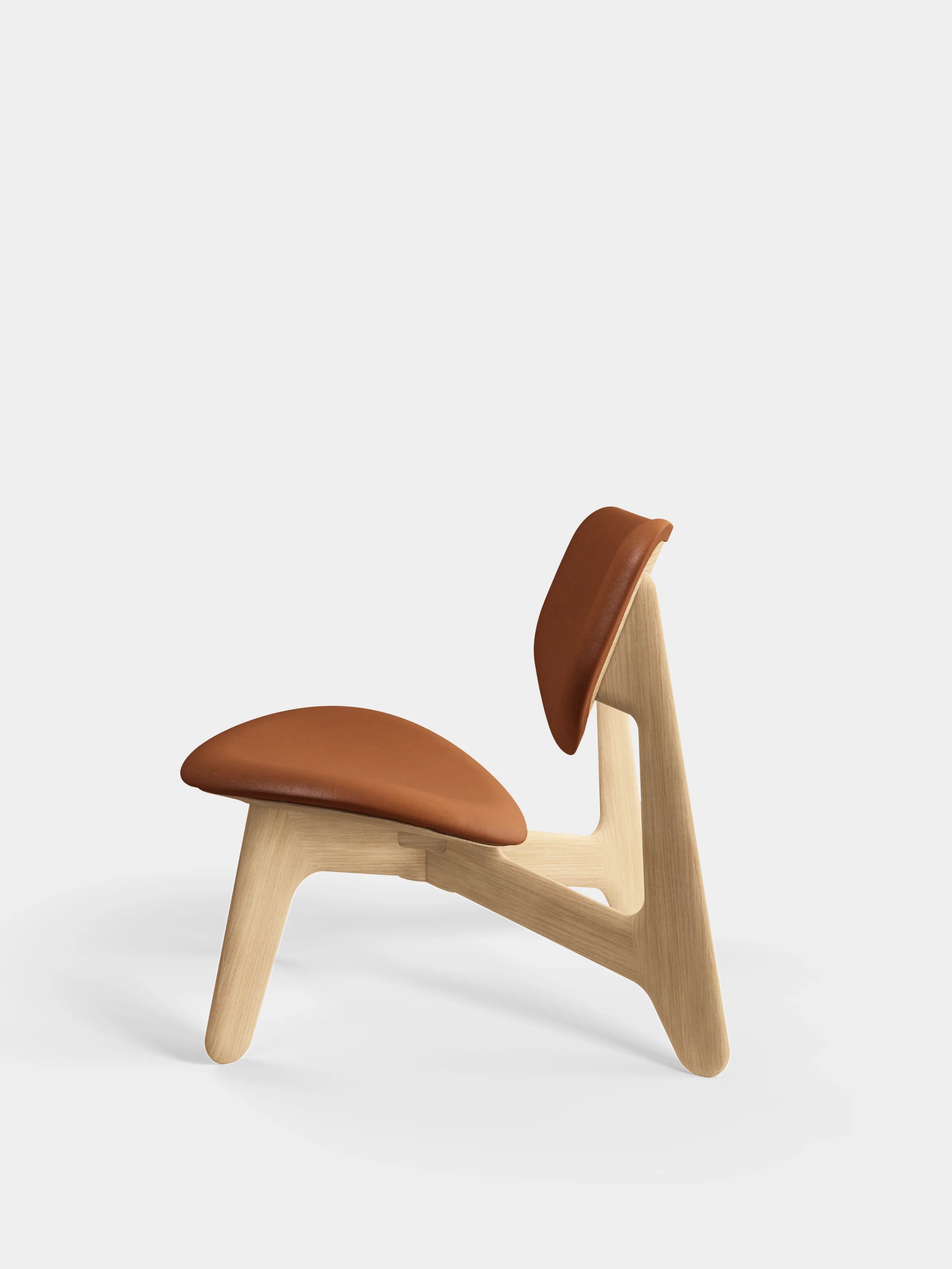 Slab Natural Wood Lounge Chair Cognac