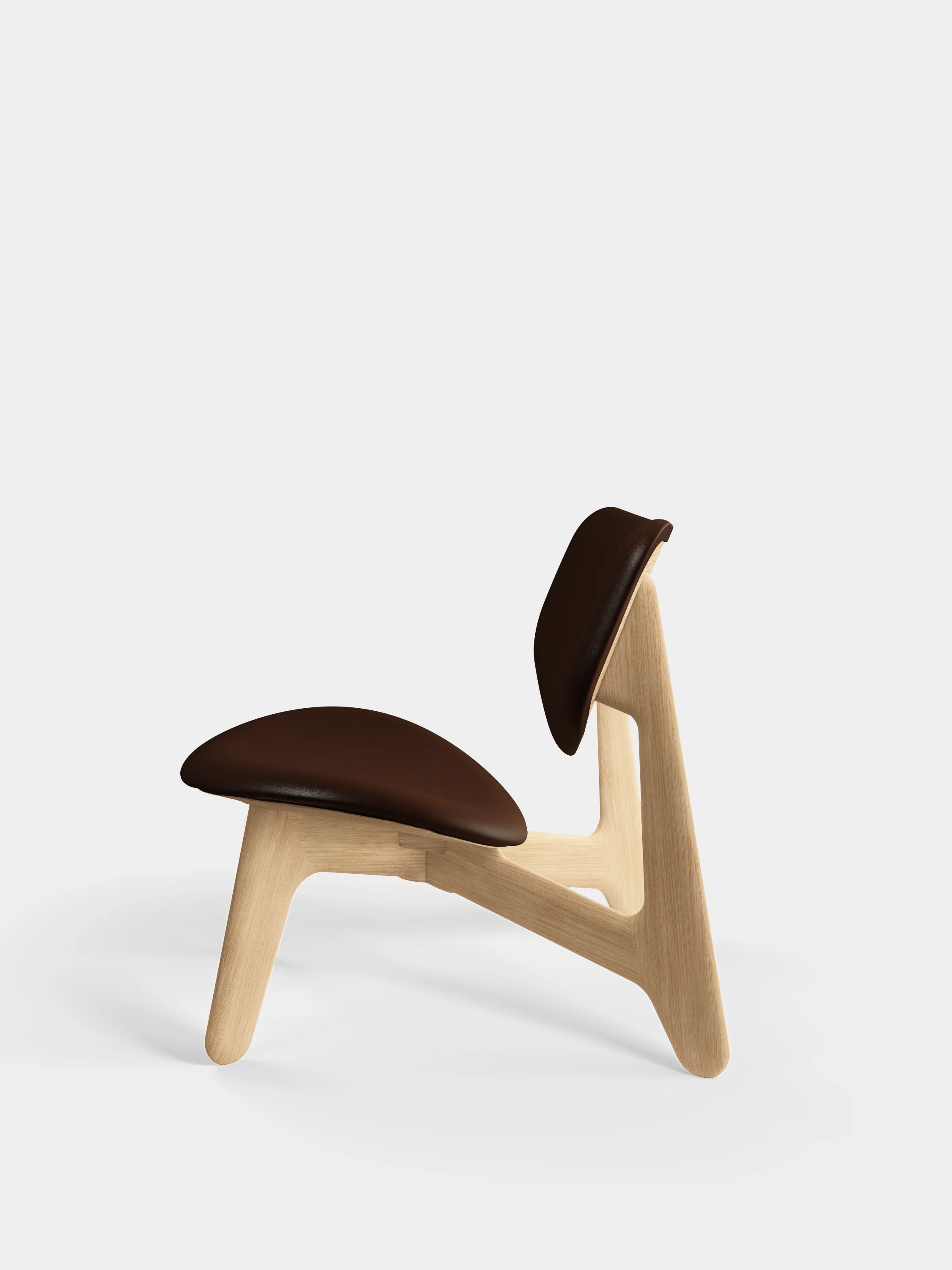 Slab Natural Wood Lounge Chair Brown