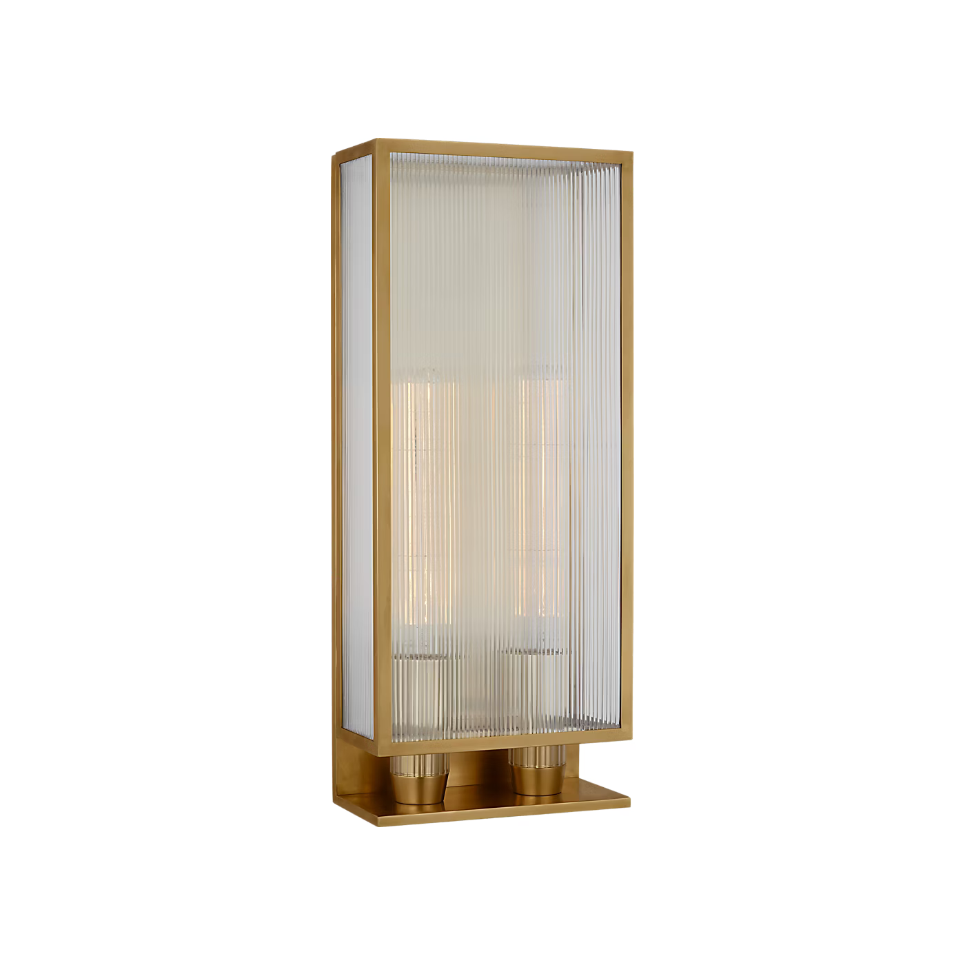 York Double Box Outdoor Sconce Brass