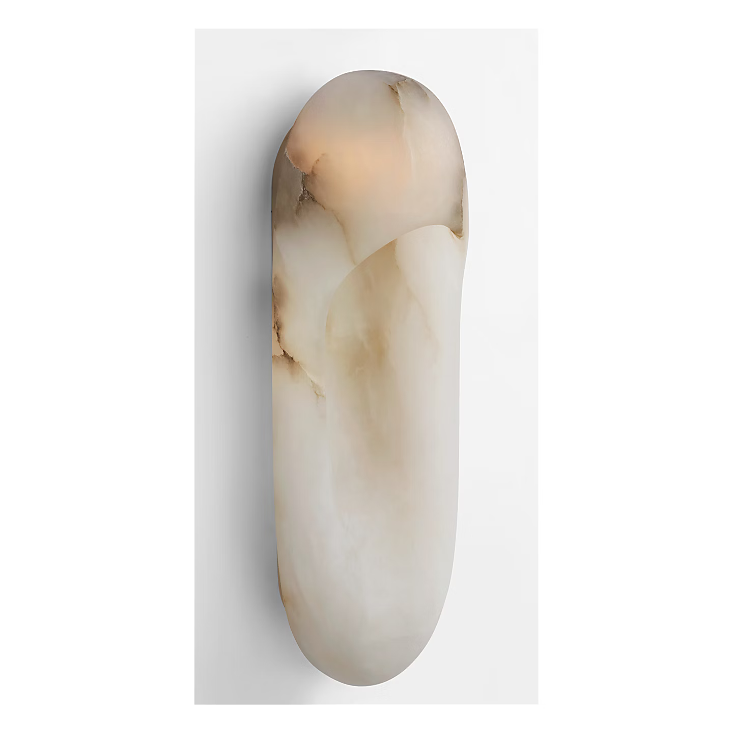Esculpa Elongated Wall Light Alabaster/Nickel