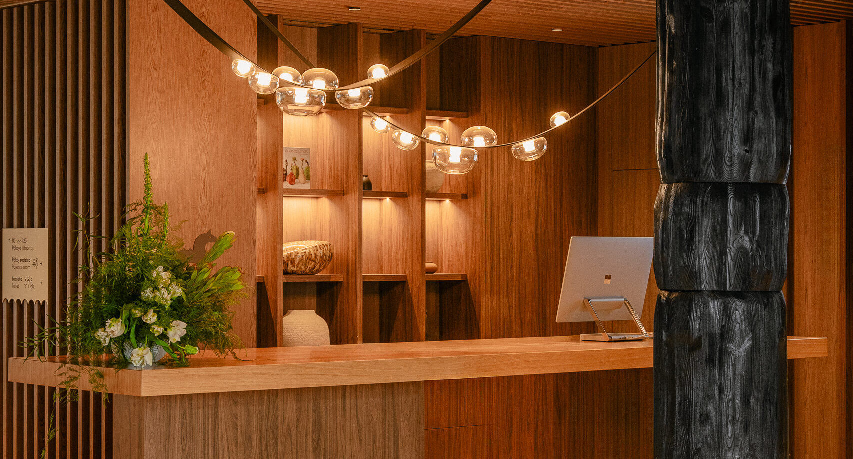 Dew Drops Pendant + Black Vegan Leather Strap