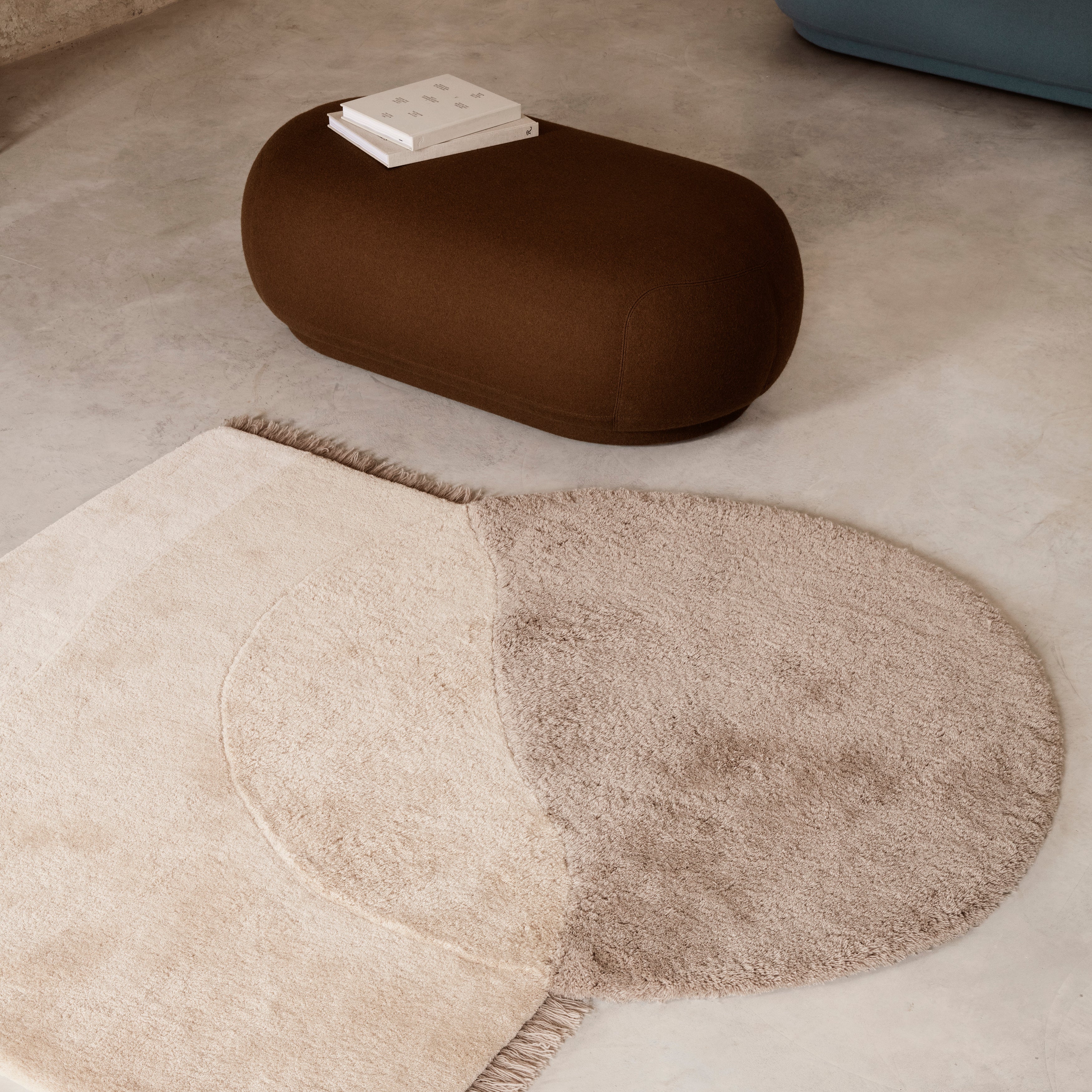 Rico Ottoman Faded Velvet Beige