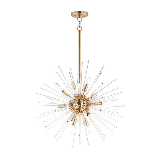 Polaris 12 Light Chandelier Satin Brass