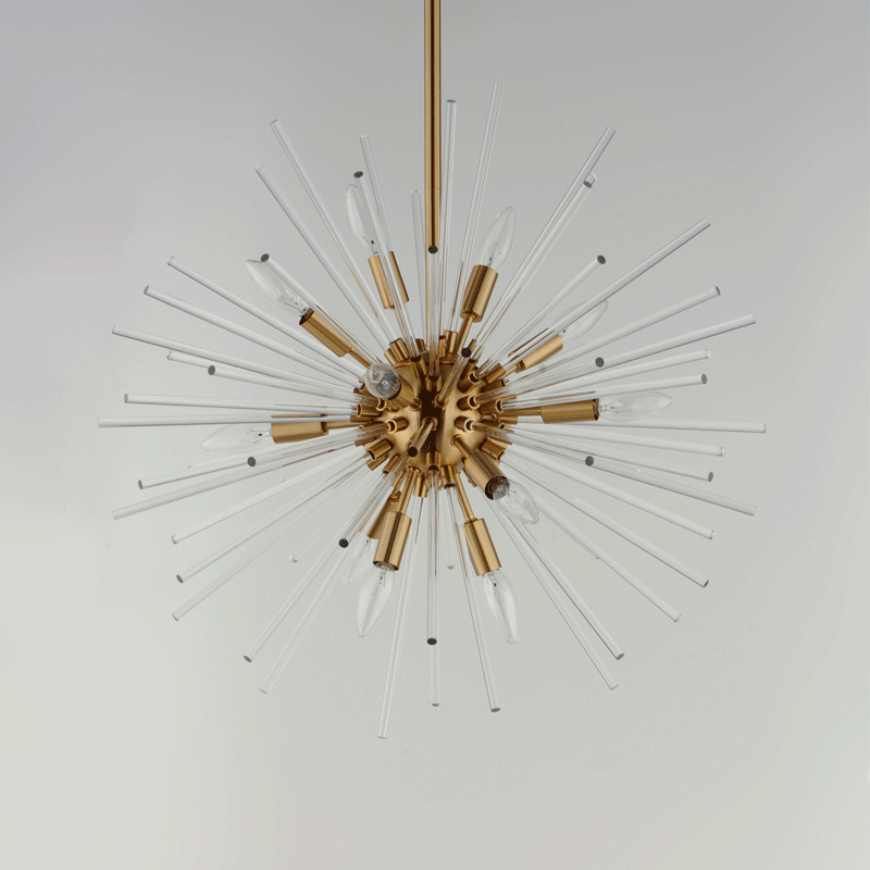 Polaris 12 Light Chandelier Satin Brass
