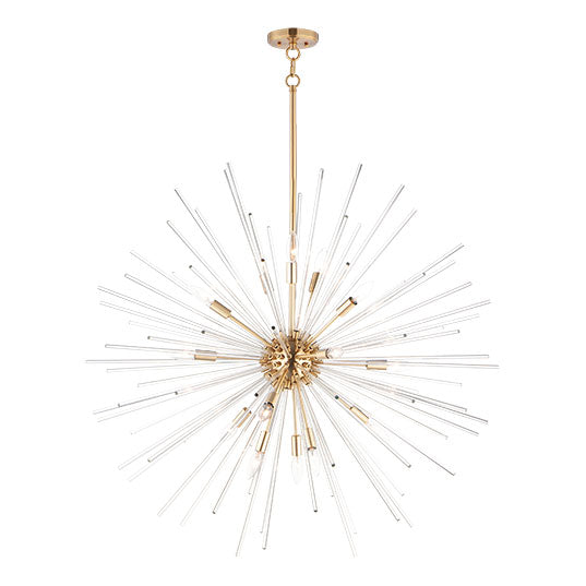 Polaris 16 Light Chandelier Satin Brass