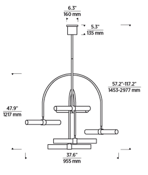 Calumn 4 Light Chandelier Black
