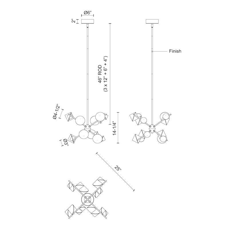 Geode Candil Ch Dorado