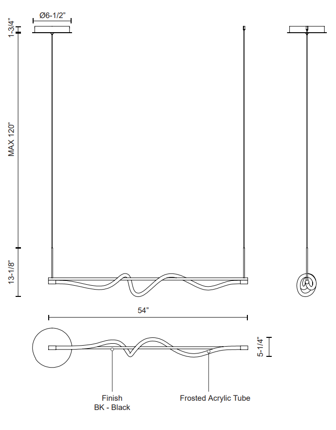 Cursive Linear Pendant