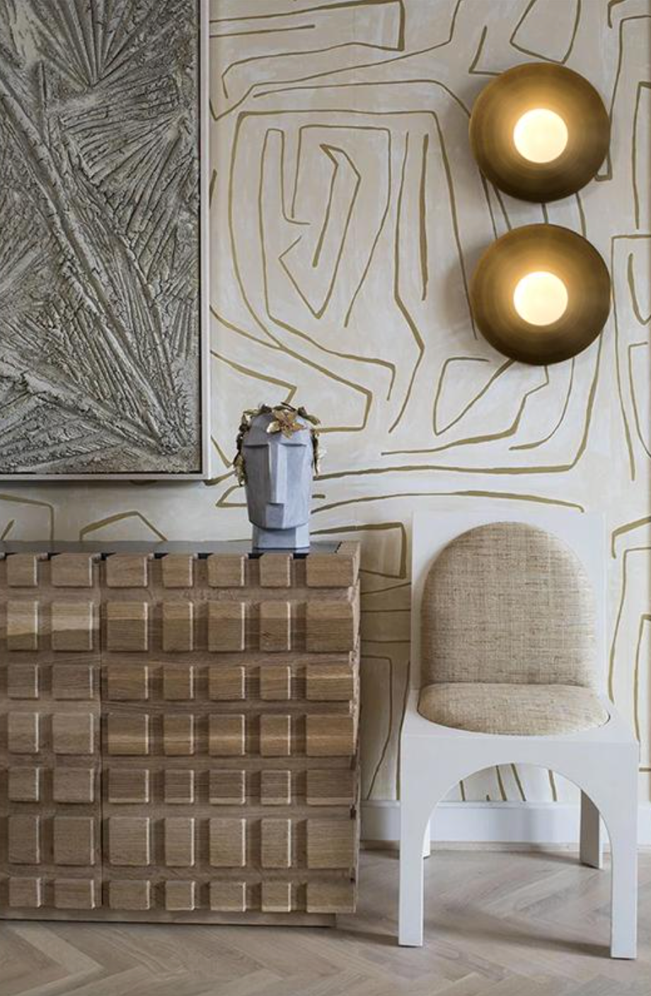 Nodes Large Angled Sconce Black