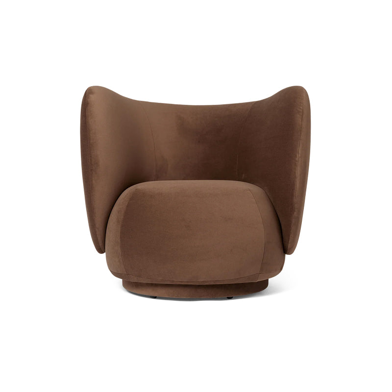 Rico Lounge Chair Swivel Velvet Soft Brown