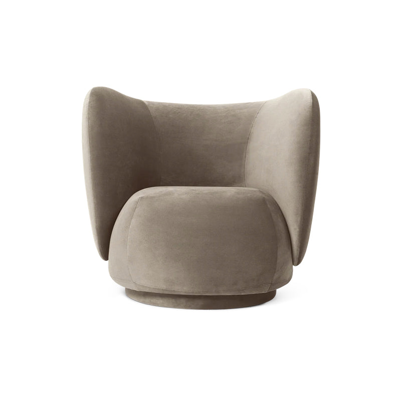 Rico Lounge Chair Swivel Velvet Beige