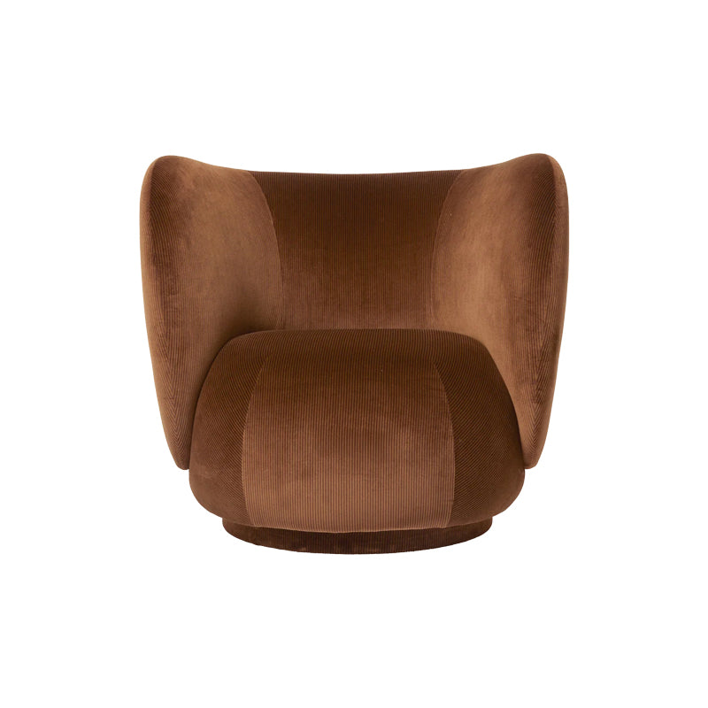 Rico Lounge Chair Swivel Devoré Velvet Rust