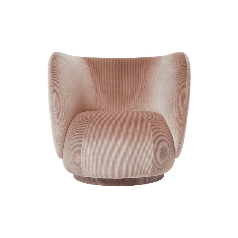 Rico Lounge Chair Swivel Devoré Velvet Blush