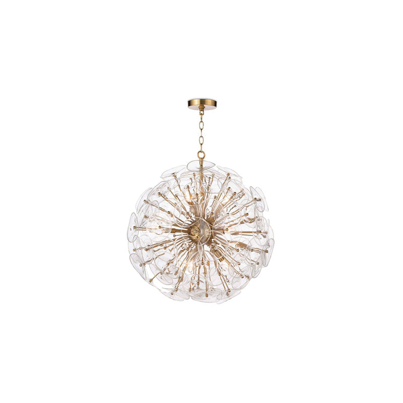 Poppy Glass Chandelier Small Brass