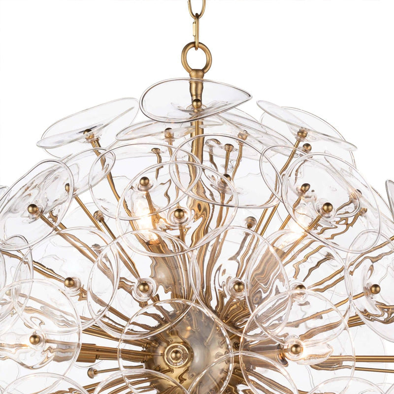 Poppy Glass Chandelier Small Brass