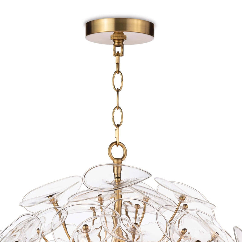 Poppy Glass Chandelier Small Brass