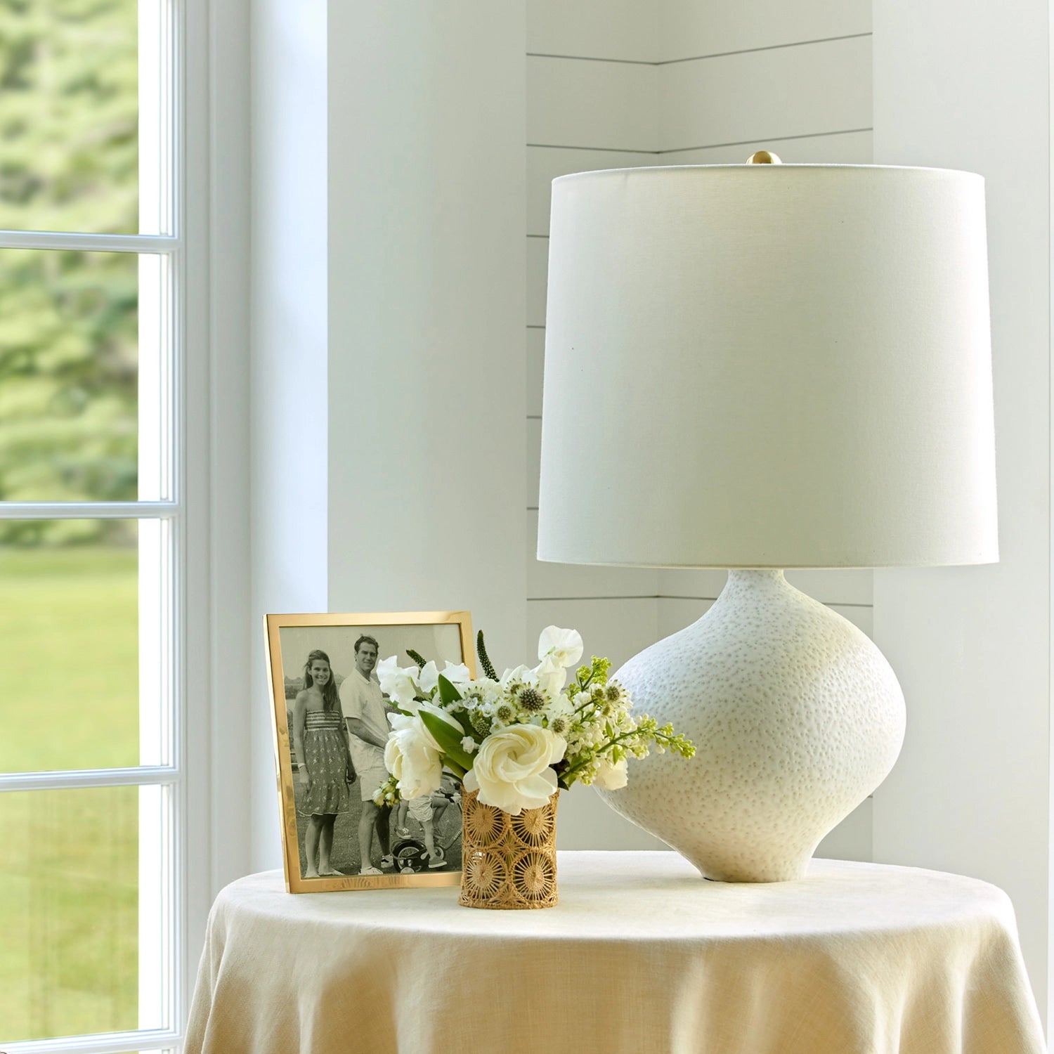 Celia Large Right Lamp White