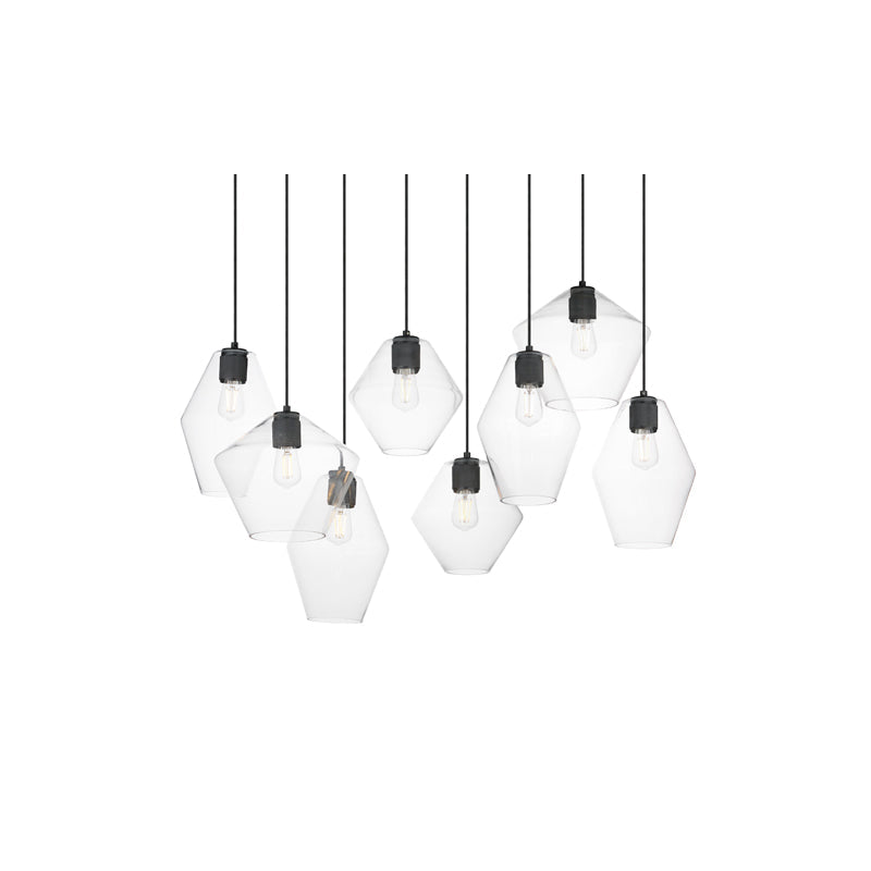 Geode 8 Light Pendant Black