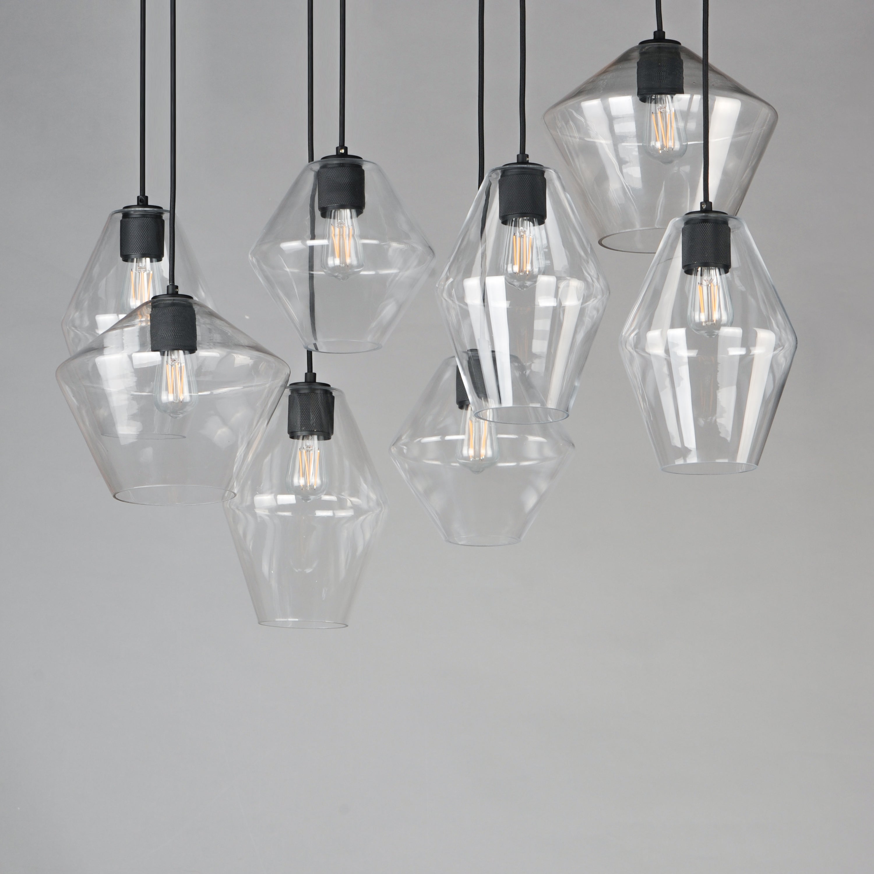 Geode 8 Light Pendant Black
