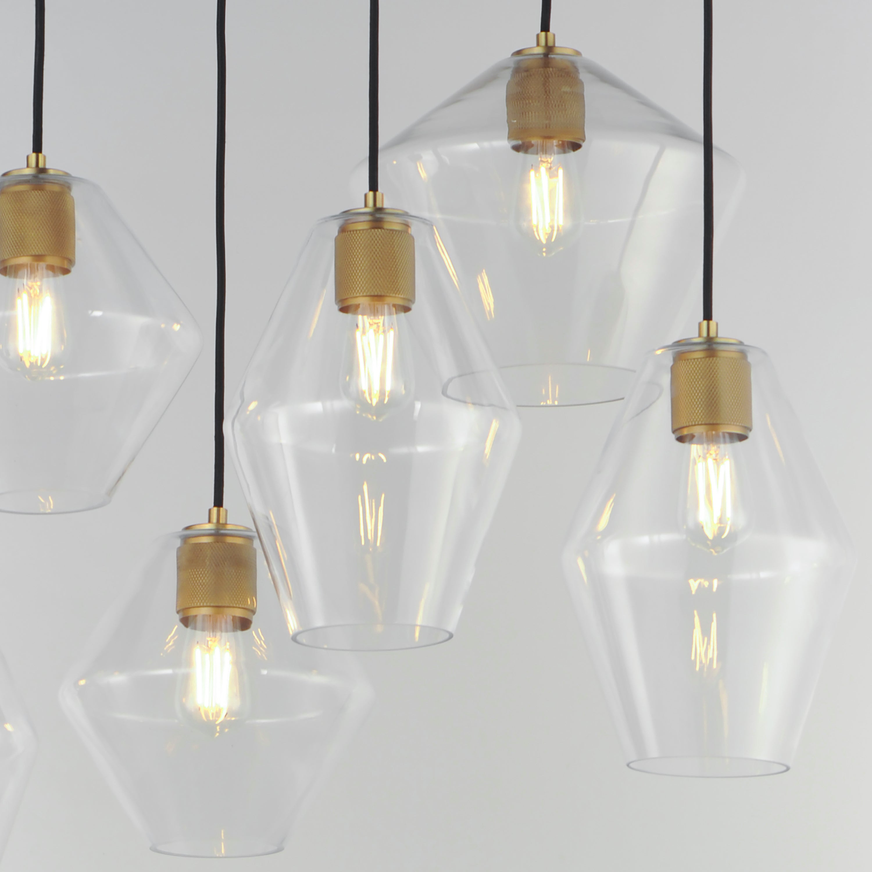 Geode 8 Light Pendant Brass