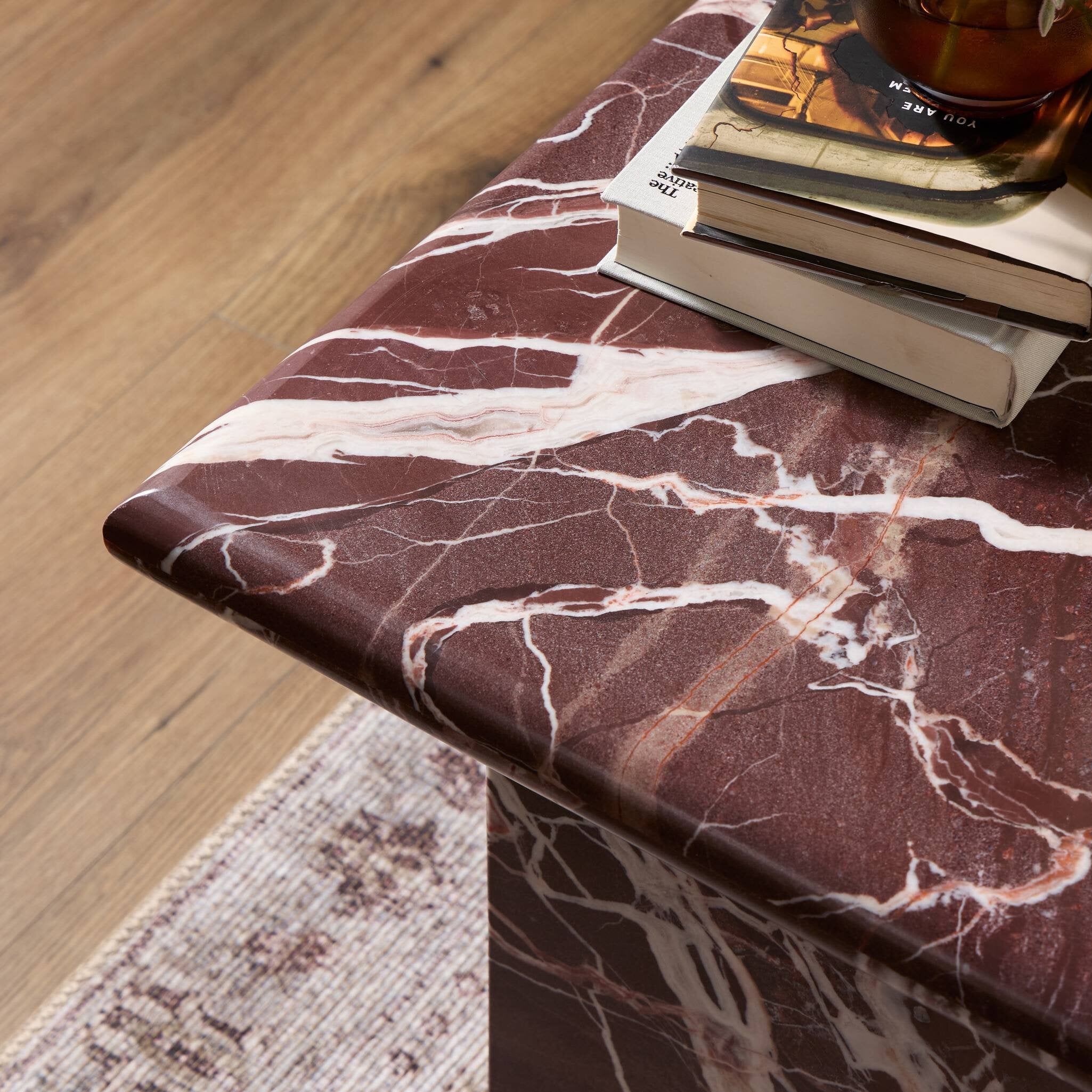 Arum End Table Merlot Marble